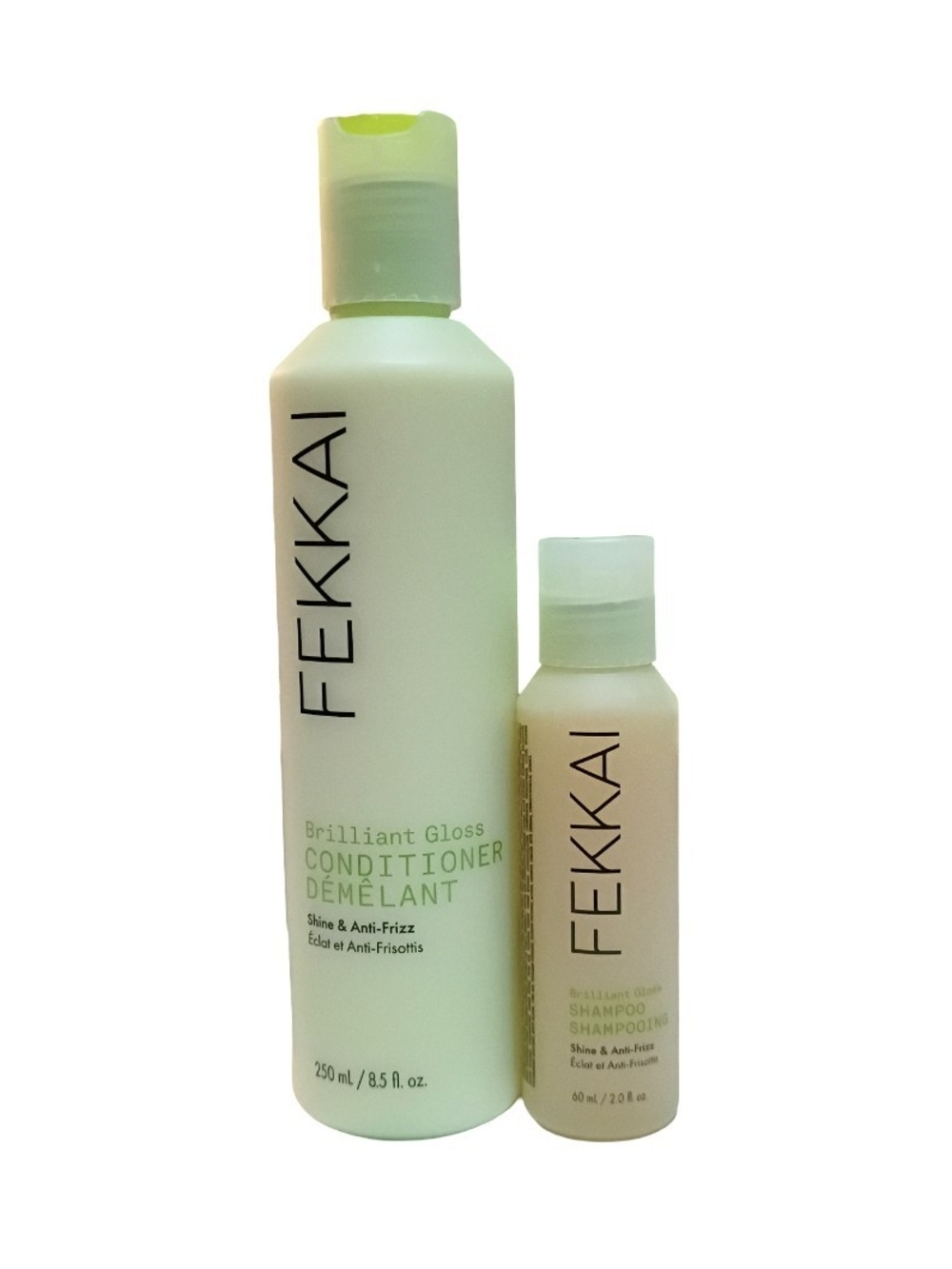 FEKKAI Brilliant Gloss Conditioner 8.5oz + Shampoo 2oz Anti-Frizz Duo